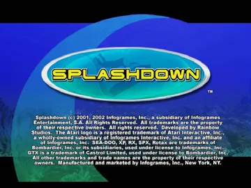 Splashdown (USA) screen shot title